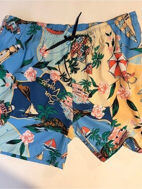 XL Old Navy Men’s Swim Trunks Bon Voyage Beach Vacation Shorts